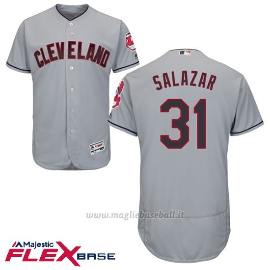 Maglia Baseball Uomo Cleveland Indians Danny Salazar Grigio Autentico Collezione Flex Base